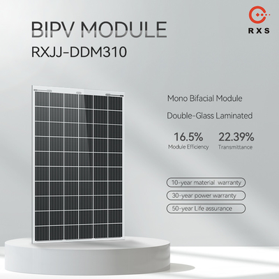 रिक्सिन पारदर्शी बीआईपीवी सौर पैनल मोनो ग्लास 310W 320W सौर पैनल पीवी मॉड्यूल