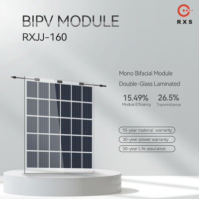 कक्षा ए ग्लास बीआईपीवी सौर पैनल 160W 200W 250W पारदर्शी अनुकूलन योग्य